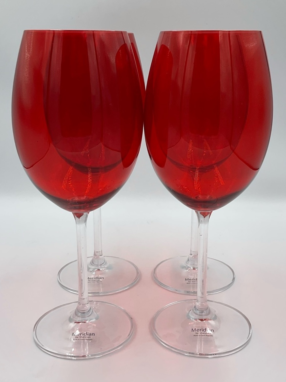 New Meridian Red Wine Glasses by Shannon Set of 4